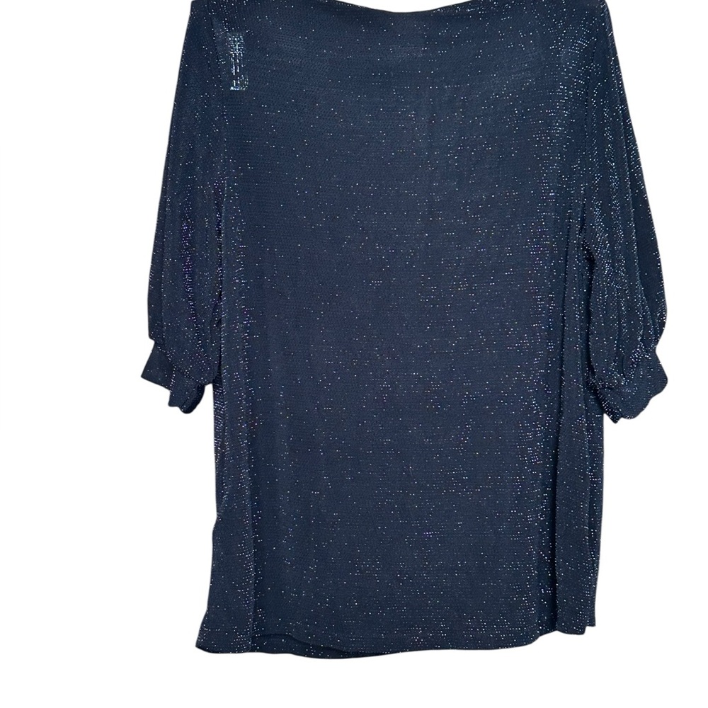 NWT H&M Dolman Sleeve Shimmer Knit V-Neck Top Black Size Small - Picture 6 of 9